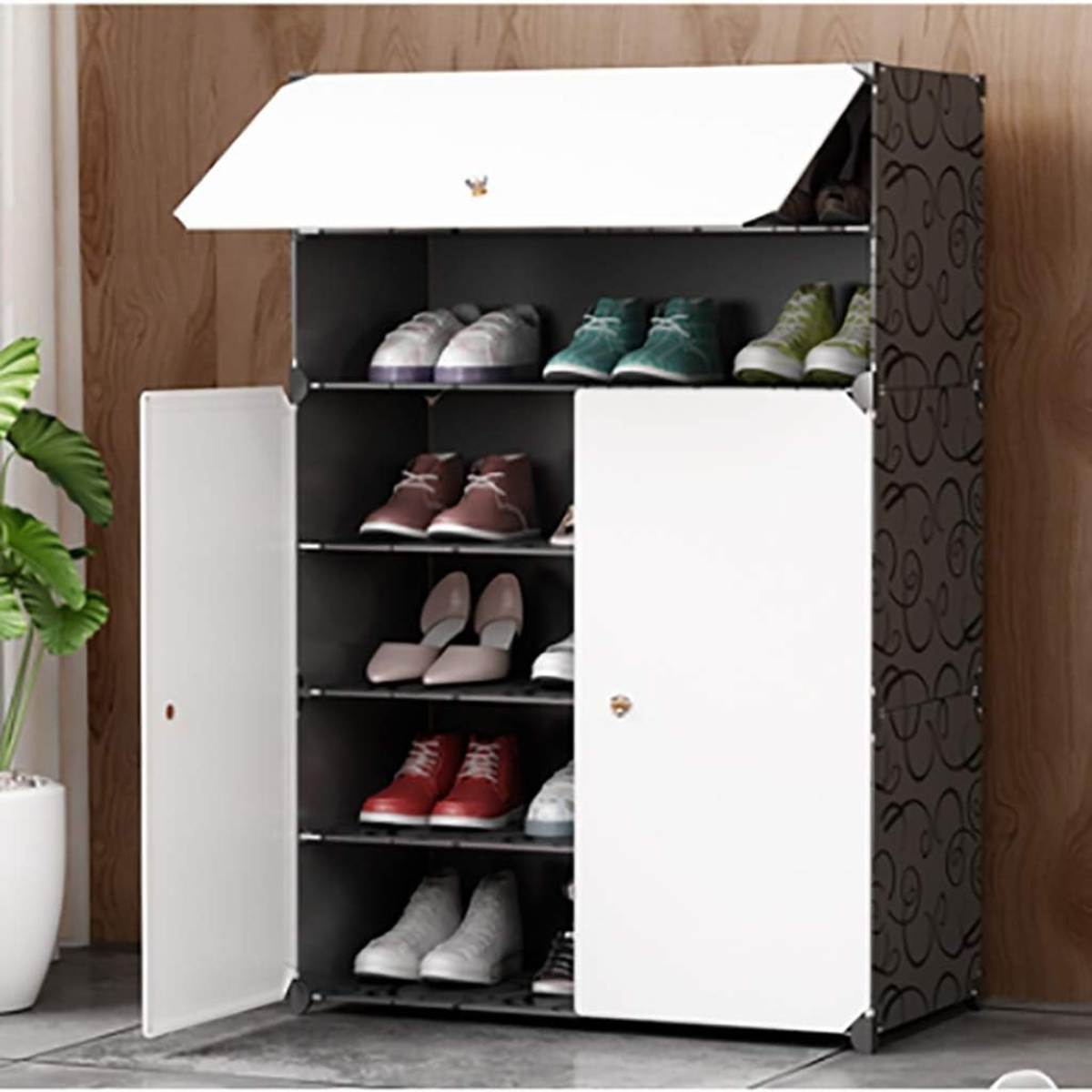 Miniatura 2 de Zapatero Con Cajones "Blancos Y Negros"